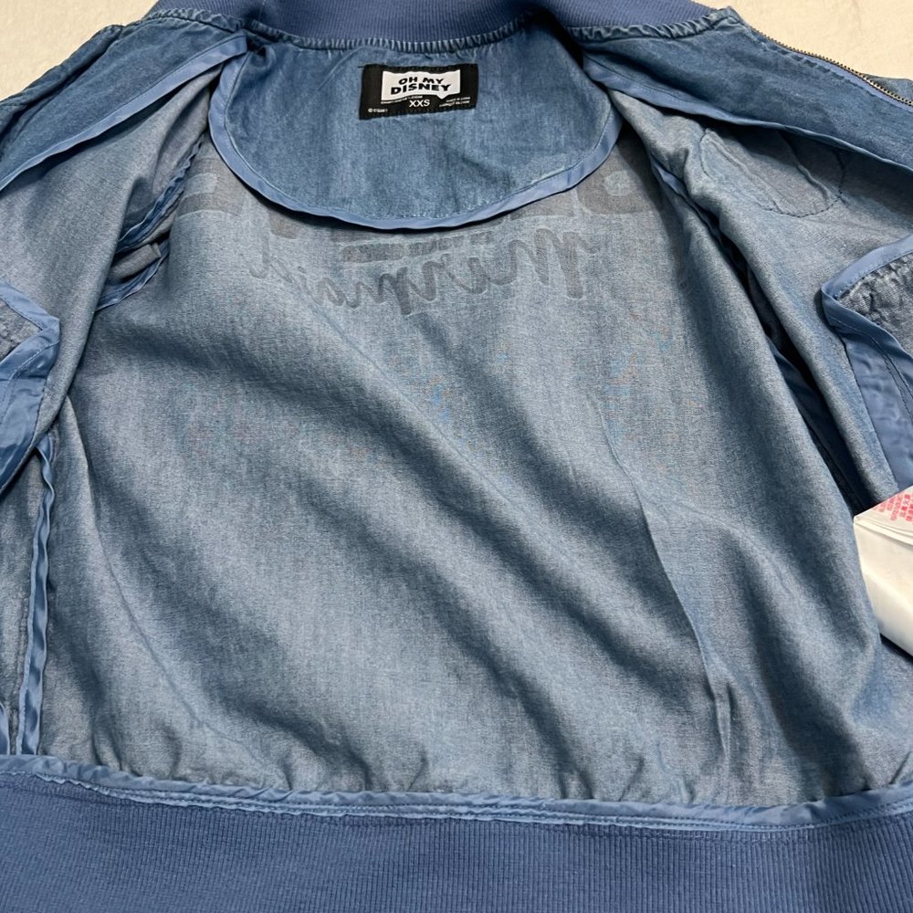 OH My Disney Girl's Blue Denim Jacket Full Zip Sequins Shell Size S - Picture 10 of 10